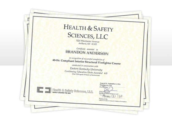 Health and safety Sciences Certificate - Eastern Kentucky University